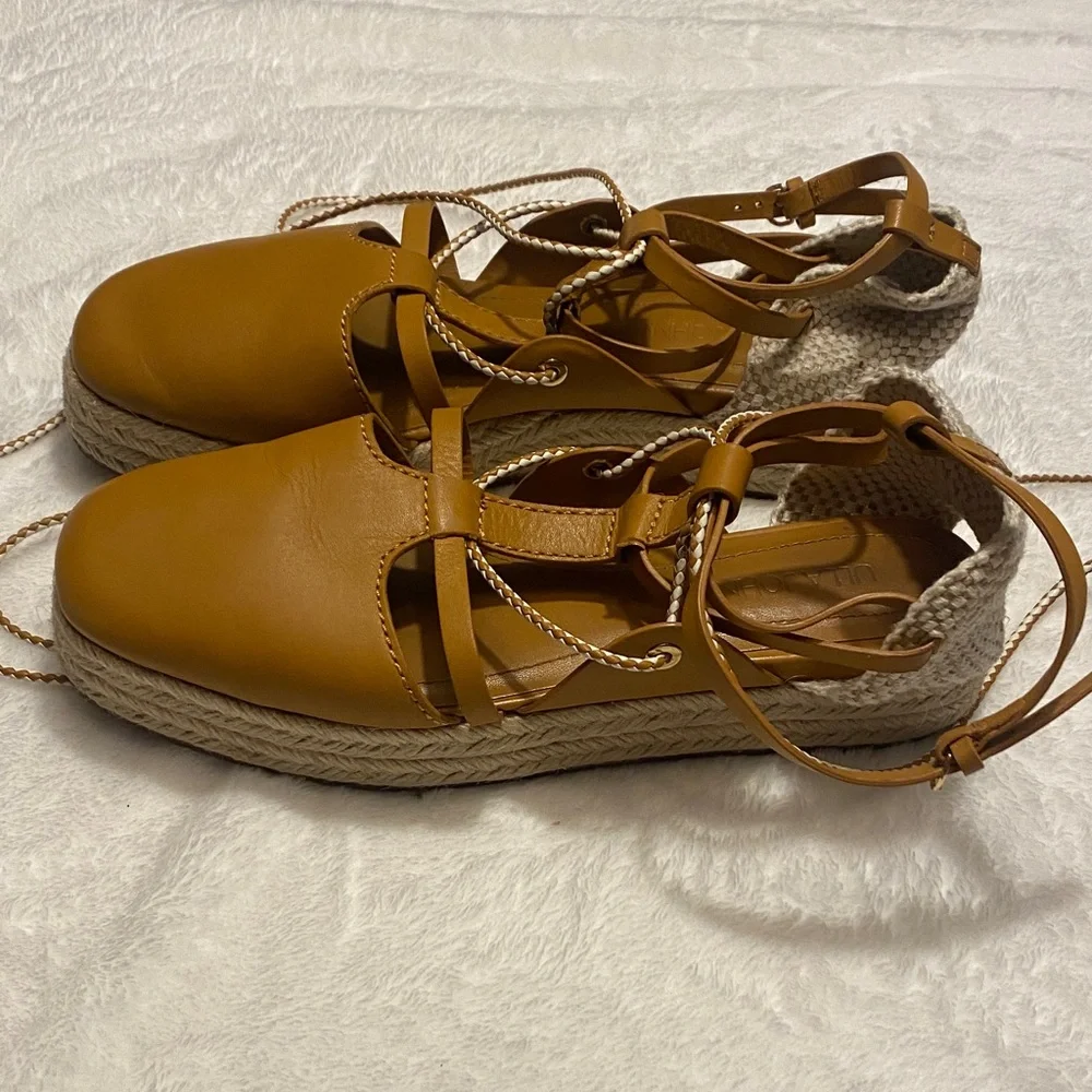 ULLA JOHNSON Brown Espadrille Lace-Up Women's Shoes